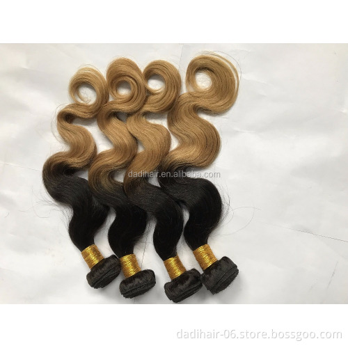 two tone color human hair extensions blonde hair virgin brazilian ombre blonde hair